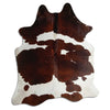 Brown and white cowhide rug XL