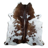 Brown and white cowhide rug XL