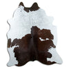 Brown and white cowhide rug XL
