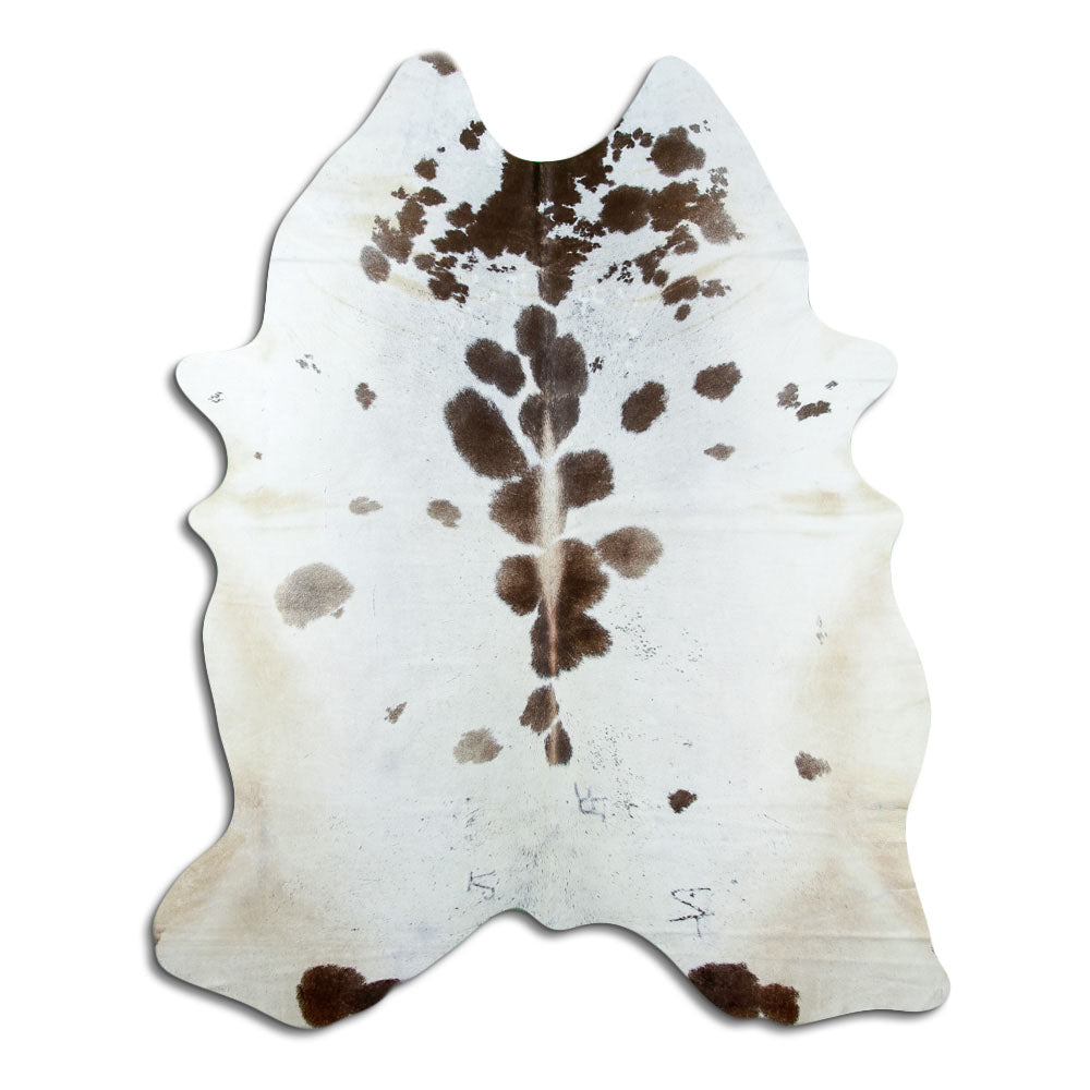 Brown and white cowhide rug XL