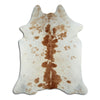 Brown and white cowhide rug XL