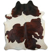 Brown and white cowhide rug XL