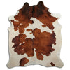 Brown and white cowhide rug XXL