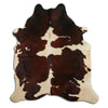 Brown and white cowhide rug XL