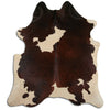 Brown and white cowhide rug XL