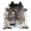 Brown and white cowhide rug XL