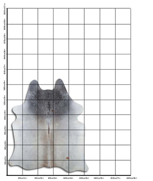 Grey cowhide rug L