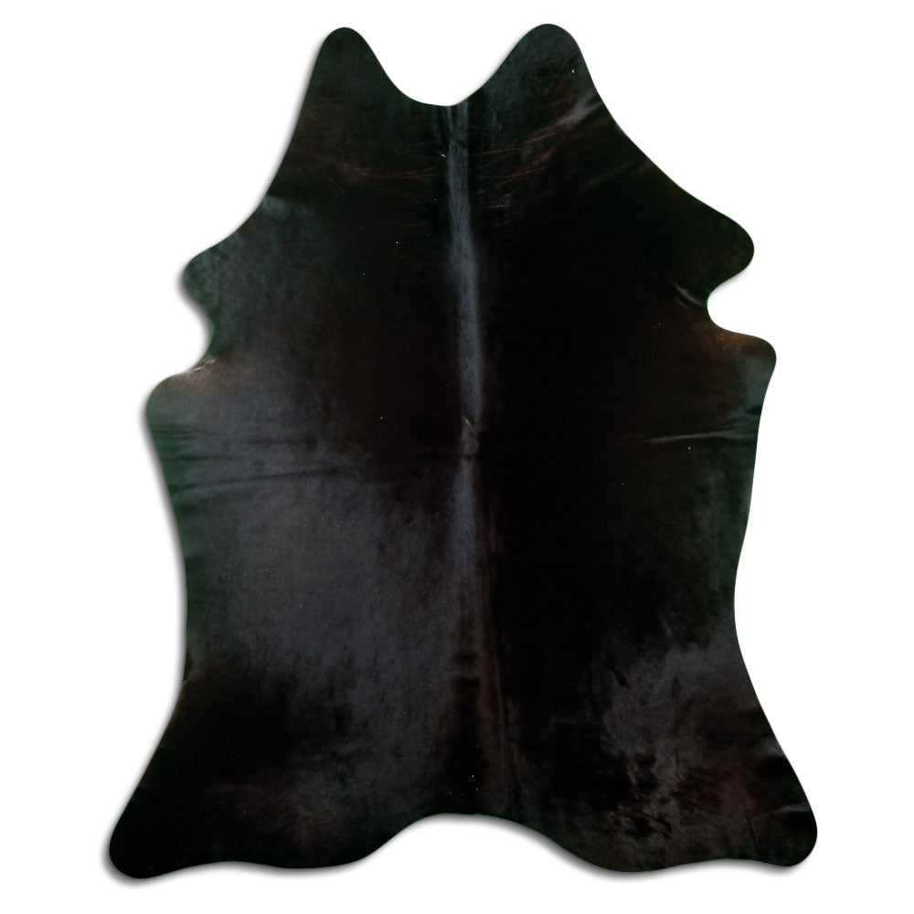 Black cowhide rug L
