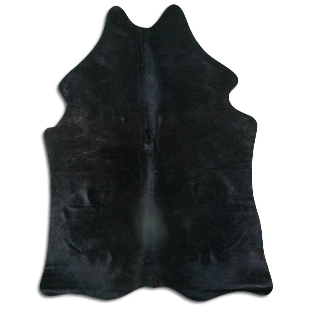 Black cowhide rug L