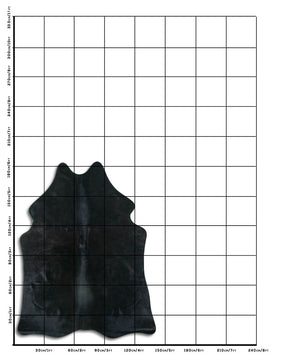 Black cowhide rug L