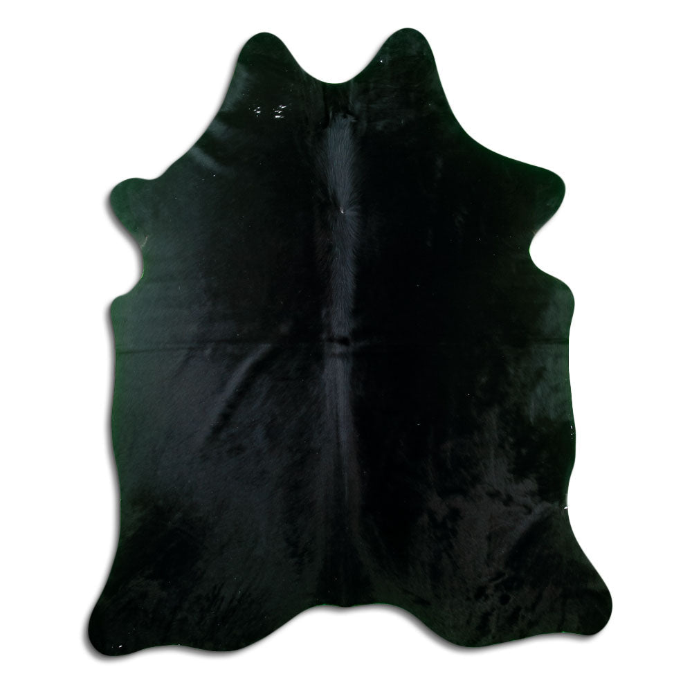 Black cowhide rug L