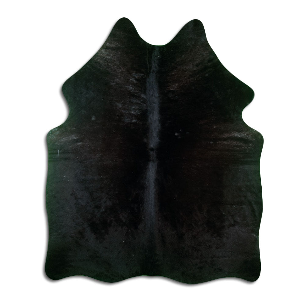 Black cowhide rug L
