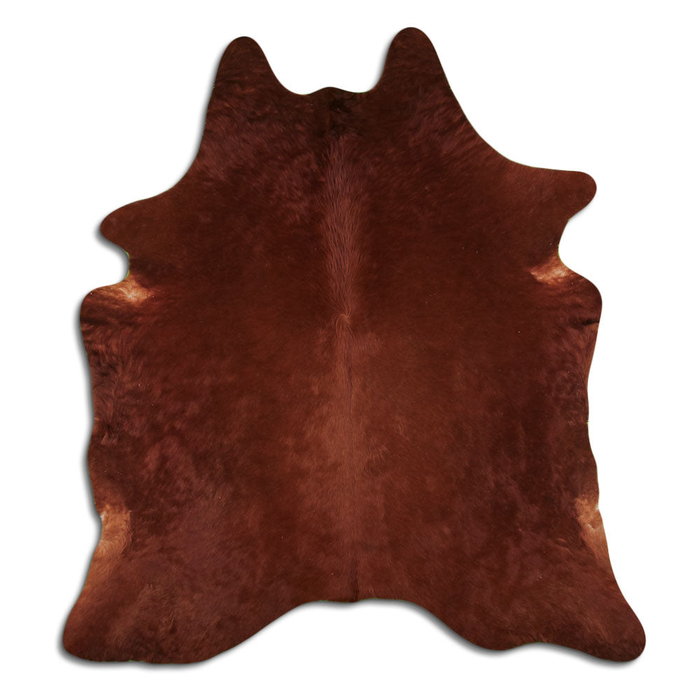 Brown cowhide rug L
