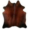 Brown cowhide rug M