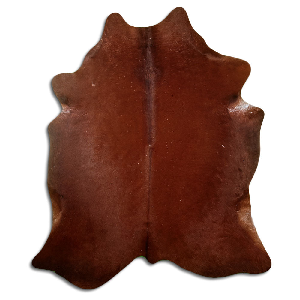 Brown cowhide rug L