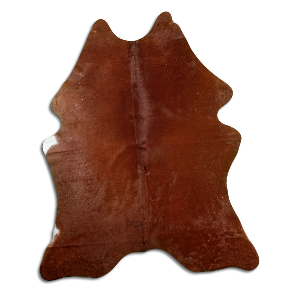 Brown cowhide rug L