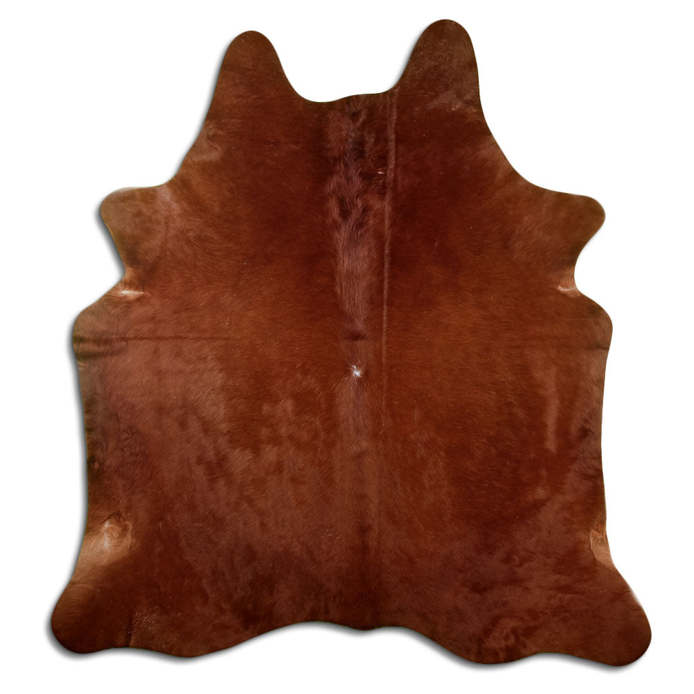 Brown cowhide rug L