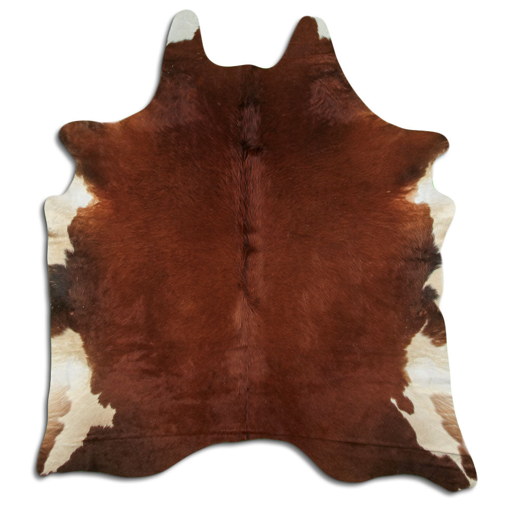 Brown cowhide rug L