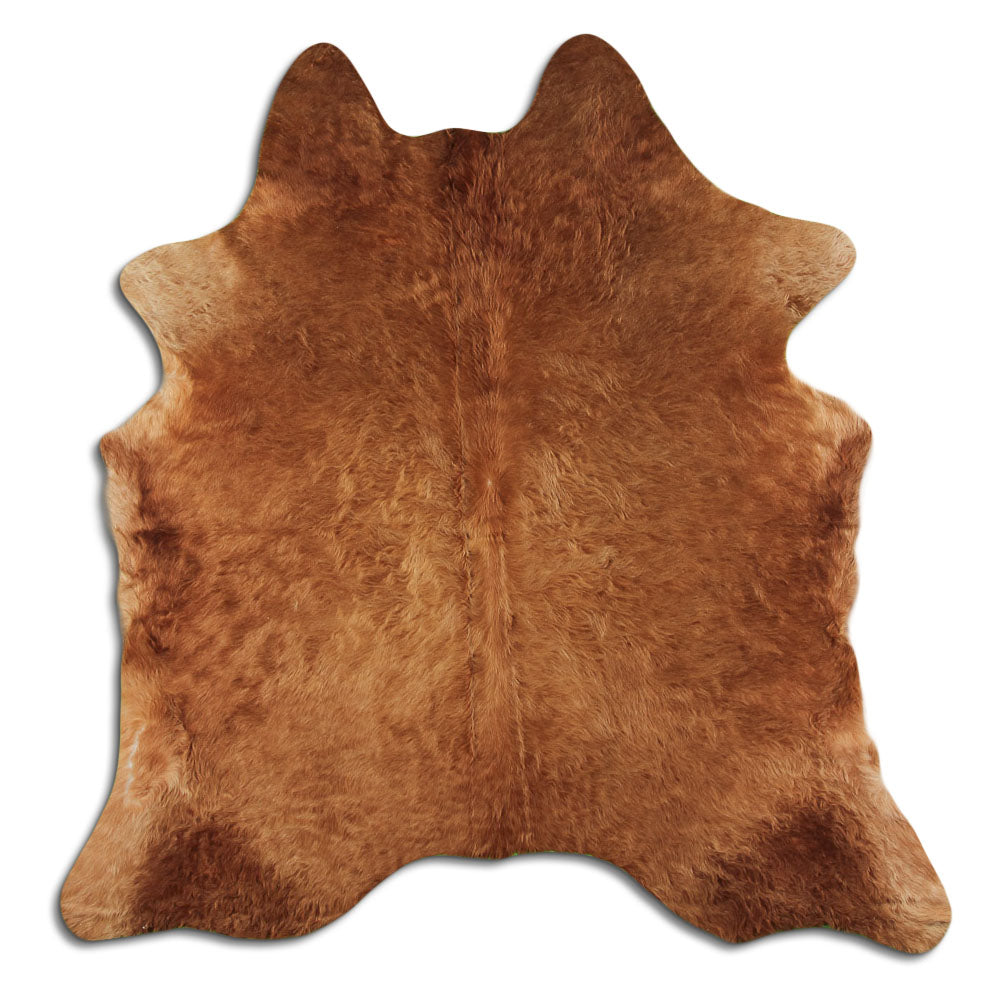 Brown cowhide rug L