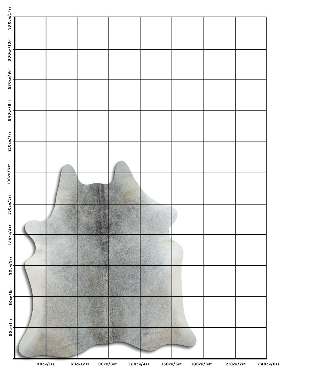 Šedá hovězí kůže L