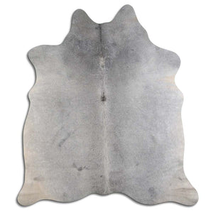 Grey cowhide rug L