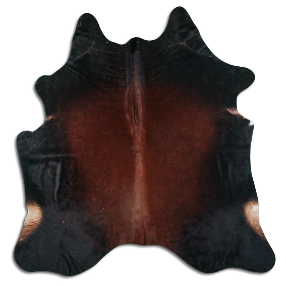 Brown cowhide rug L