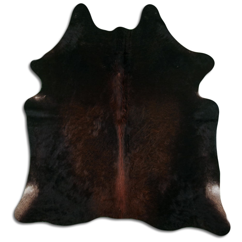 Brown cowhide rug L