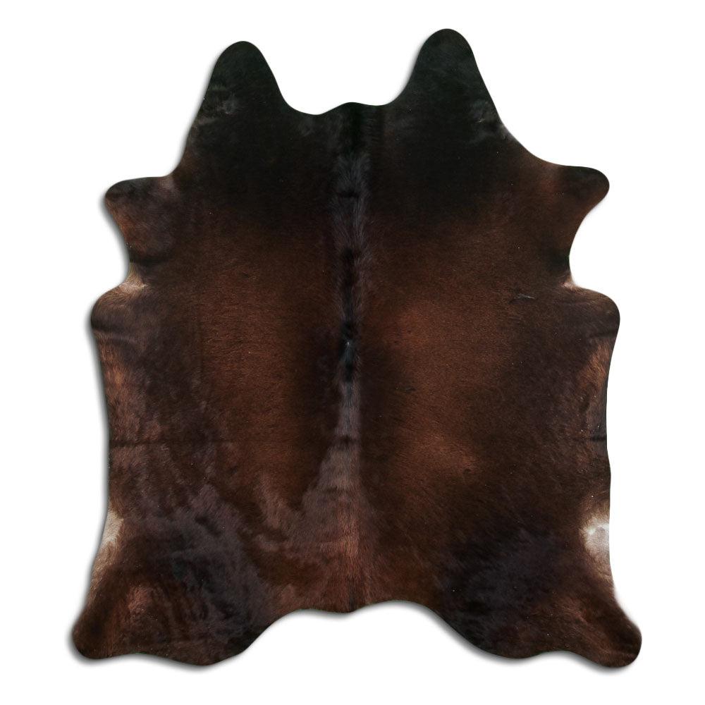 Brown cowhide rug L