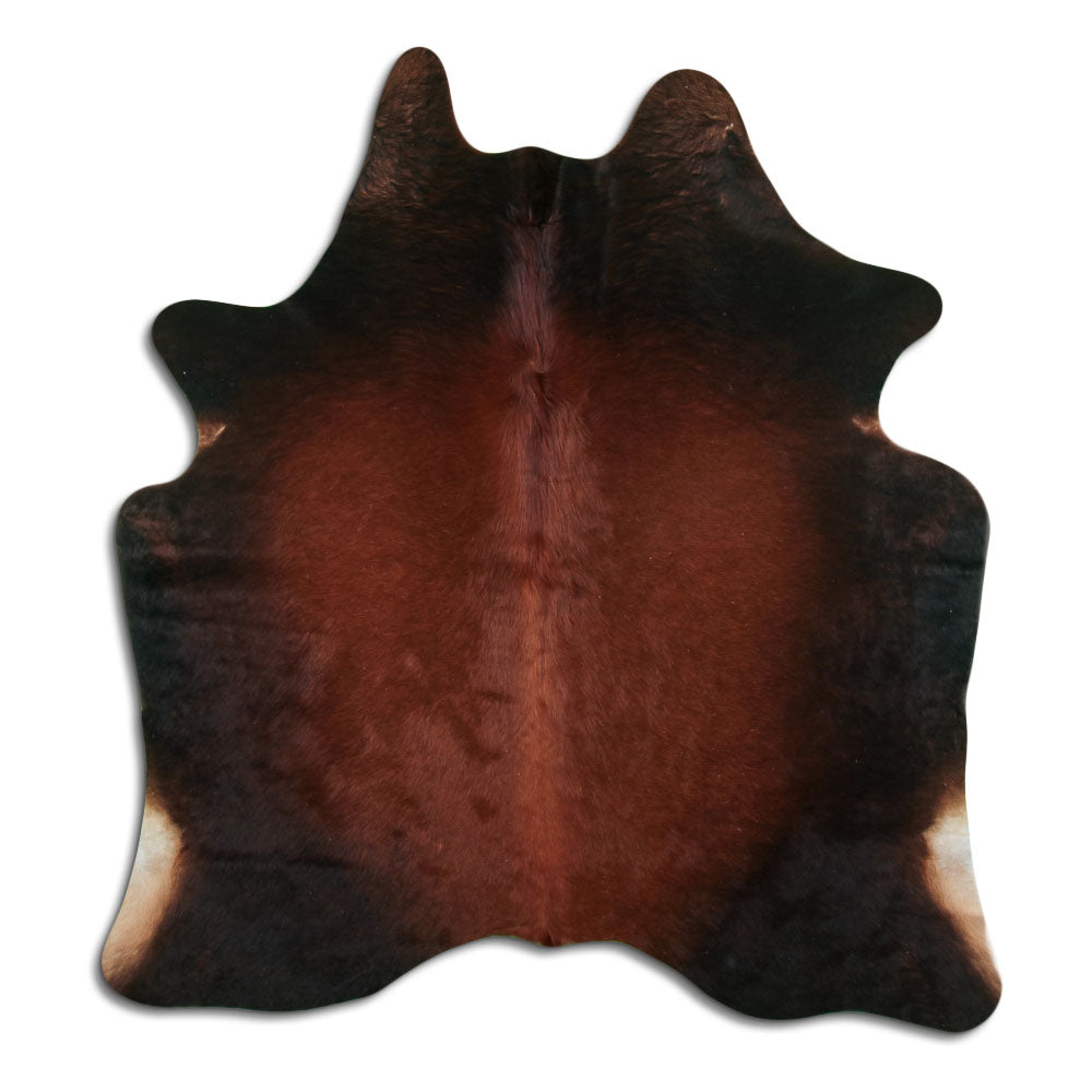 Brown cowhide rug M