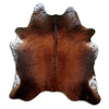 Brown cowhide rug L