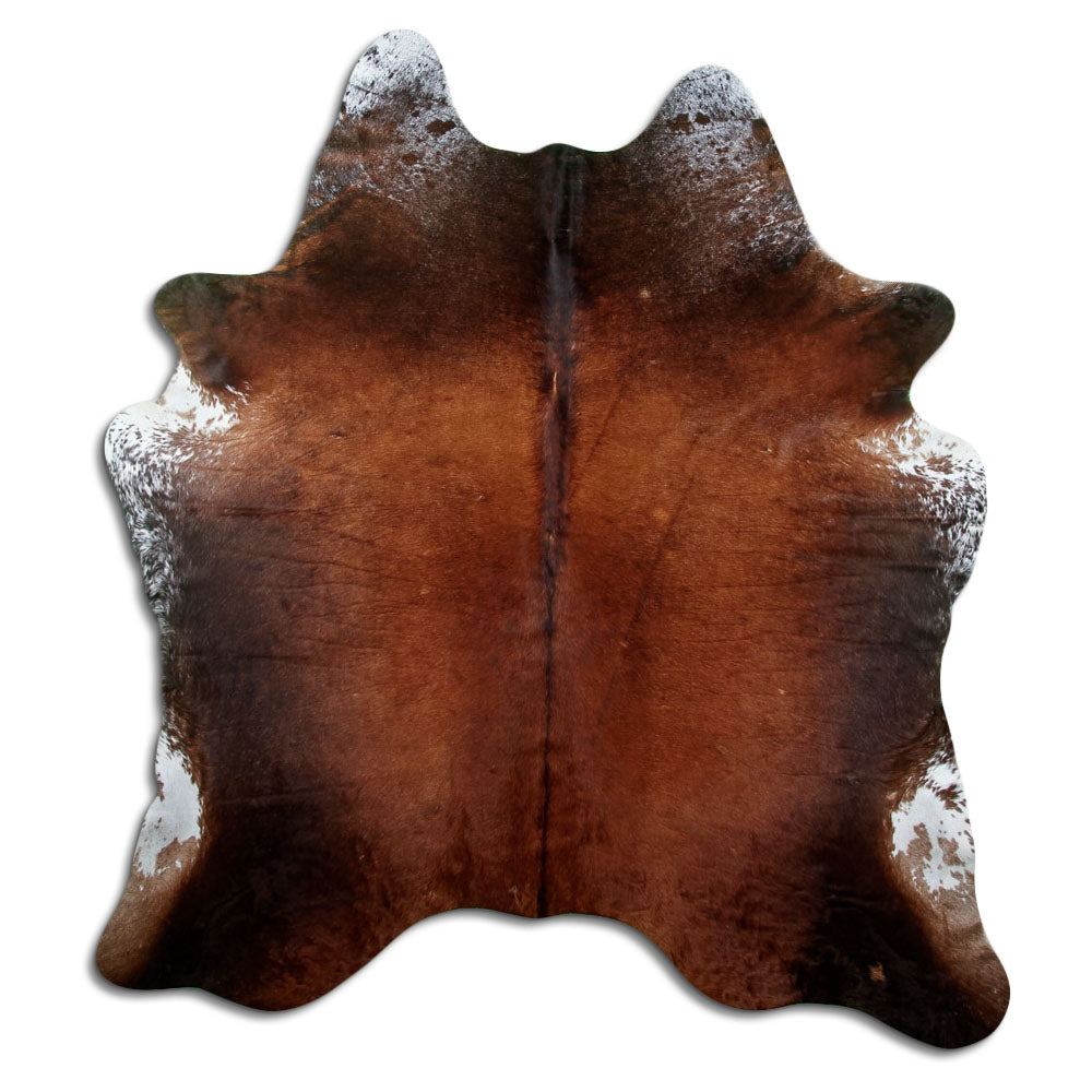 Brown cowhide rug L