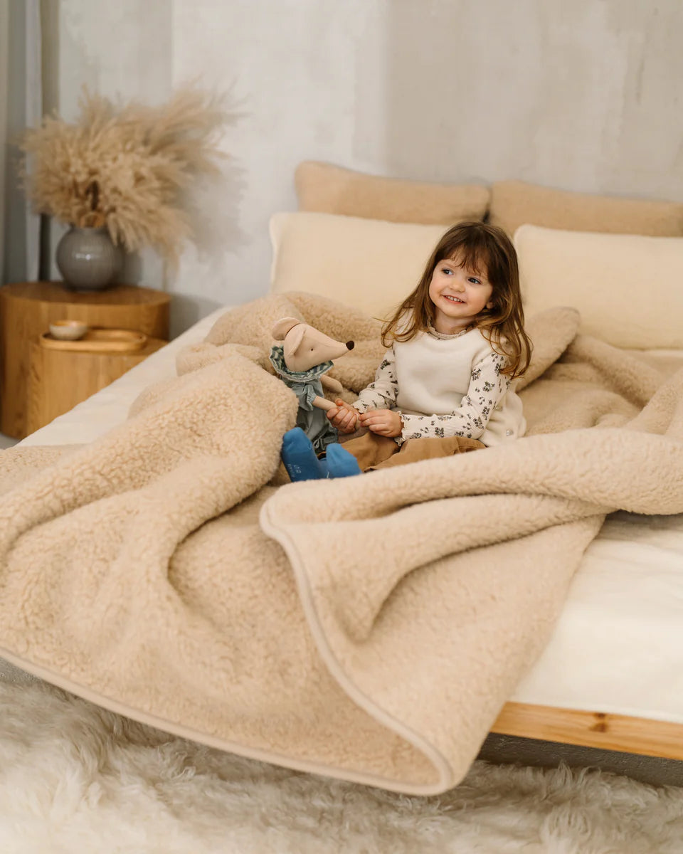 Merino wool blanket "Nut" | two-layer