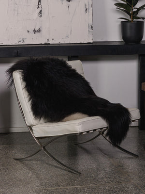 Black icelandic sheepskin rug