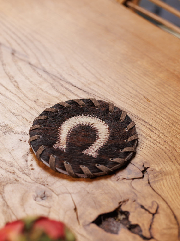 Cowhide Coaster Set