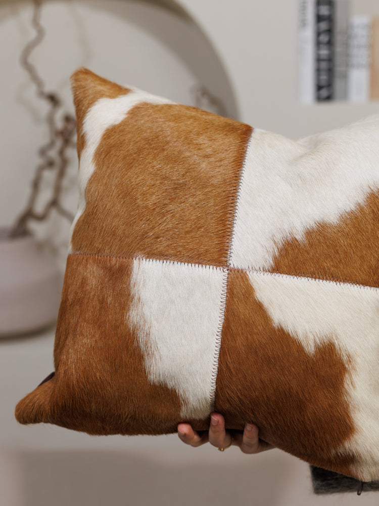 Cowhide Cushion Cover
