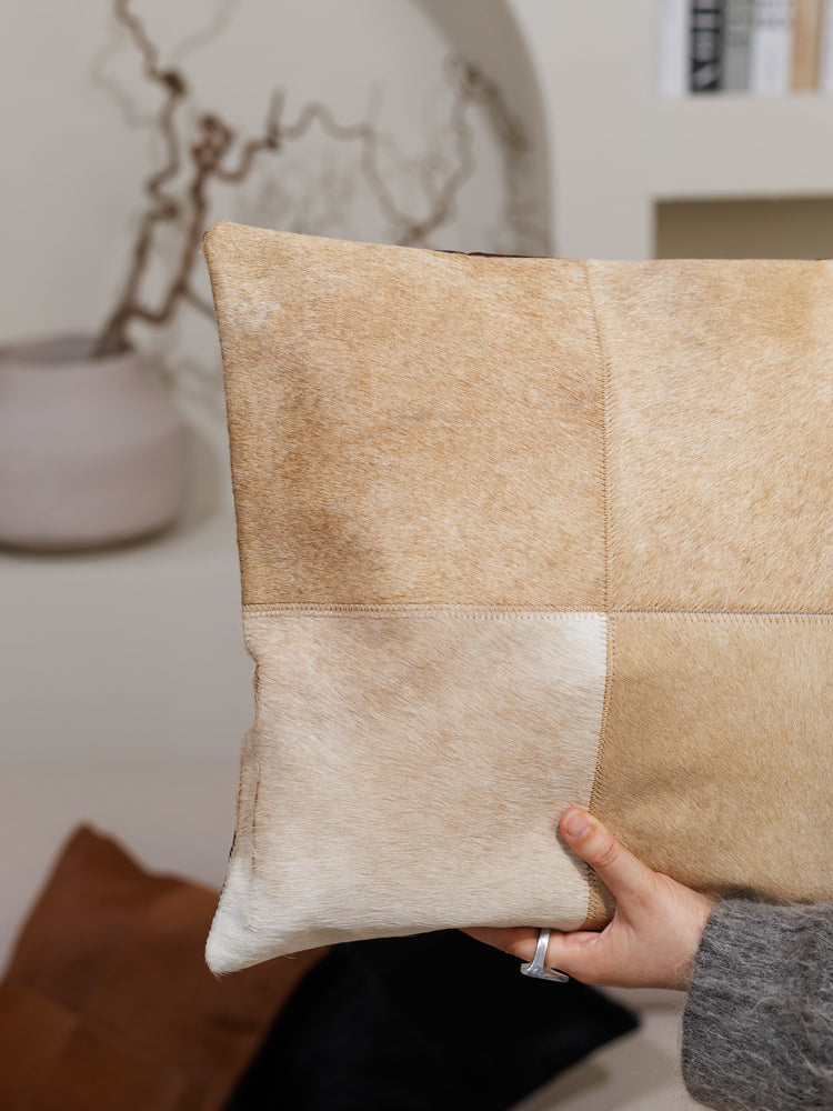 Cowhide Cushion Cover