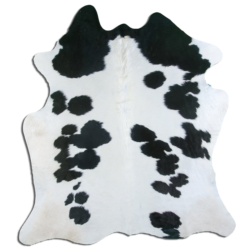 Černá a bílá hovězí kůže XL