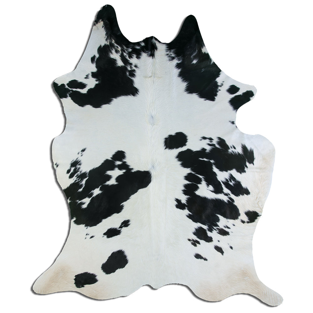 Černá a bílá hovězí kůže XL