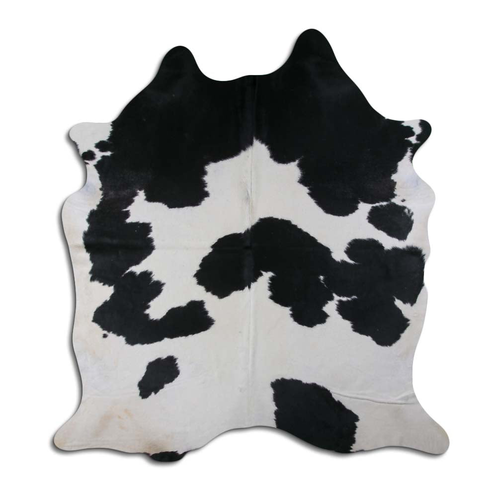 Černá a bílá hovězí kůže XL