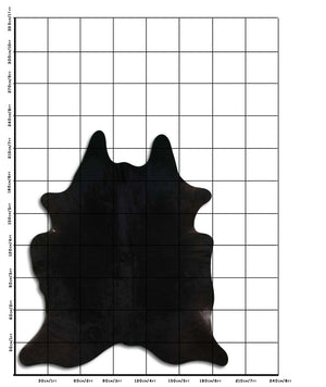 Black cowhide rug XL